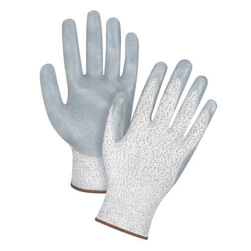 High-Performance Cut-Resistant Gloves, 9/Large, 13 Gauge, Nitrile Coated, ANSI/ISEA 105 Level 4/EN 388 Level 5 - Zenith Safety Products 