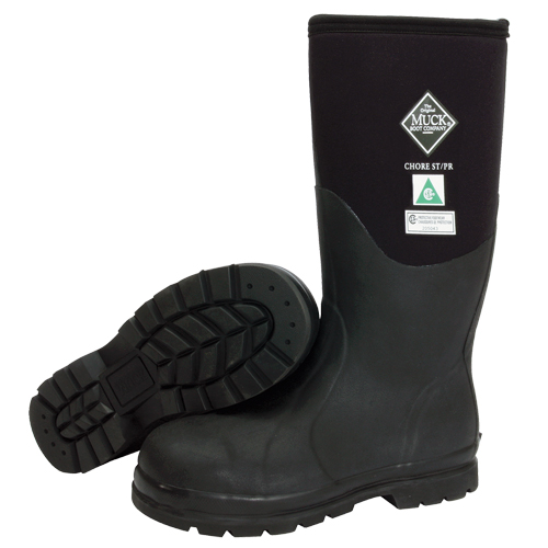 Chore Classic Fleece-Lined Work Boots, Rubber, Steel Toe, Size 8, Puncture Resistant Sole - Muck CHF-CSAA-8