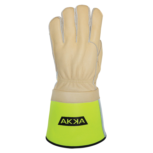 Lineman's Gloves, Large, Grain Cowhide Palm - Akka SN168-5-L