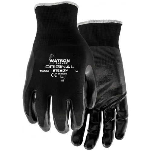 Gants enduits Stealth Original, 9/Grand, R&ecirc;vetement Nitrile, Calibre 13, Enveloppe en Nylon - Watson Gloves 390-L