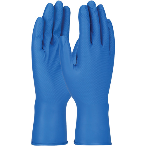 Gants Grippaz, Grand, Nitrile, 8 mils, Sans poudre, Bleu - PIP Global Safety GP67308/L