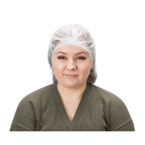 Pleated Bouffant Cap, Polypropylene, 24", White - Zenith Safety Products 