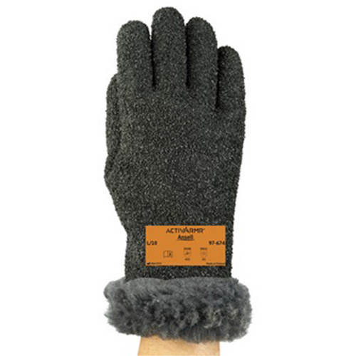 ActivArmr&reg; 97-674 Extreme Cold Gloves, 10/X-Large, PVC Coating, Cotton Shell - Ansell 97674100