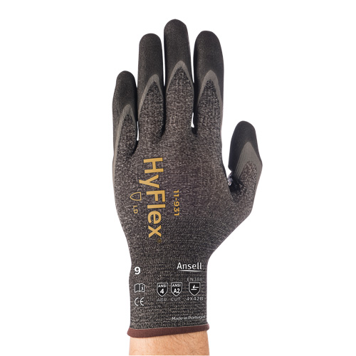 HyFlex&reg; 11-931 Lightweight Palm-Dipped Gloves, 10/X-Large, 18 Gauge, Foam Nitrile Coated, ASTM ANSI Level A2/EN 388 Level B - Ansell 11931100