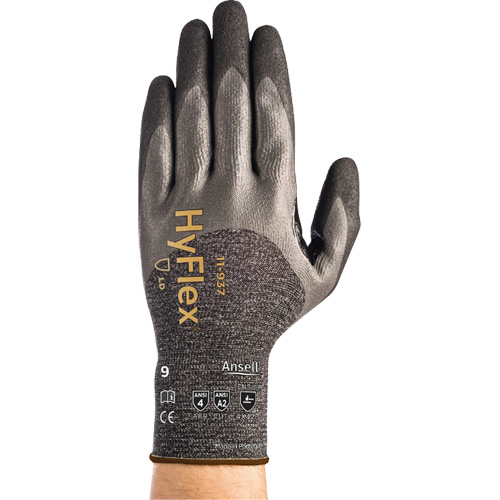 Gants l&eacute;gers Hyflex 11-937, 7/Petit, Calibre 18, Rev&ecirc;tement Mousse de nitrile, ASTM ANSI niveau A2/EN 388 niveau B - Ansell 11937070