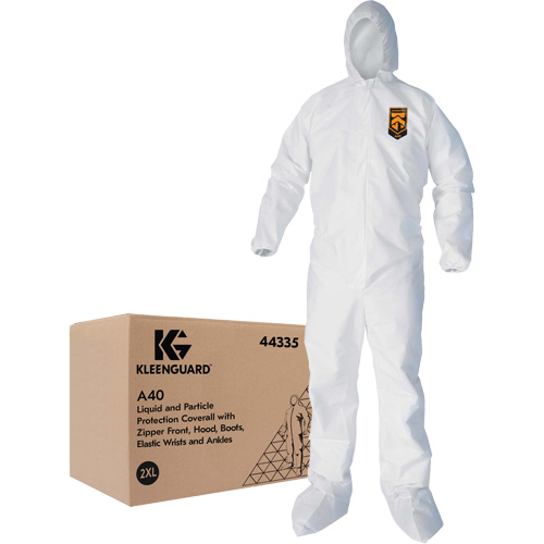 Combinaisons Kleenguard A40, 2T-Grand, Blanc, Micropore - Ansell 44335