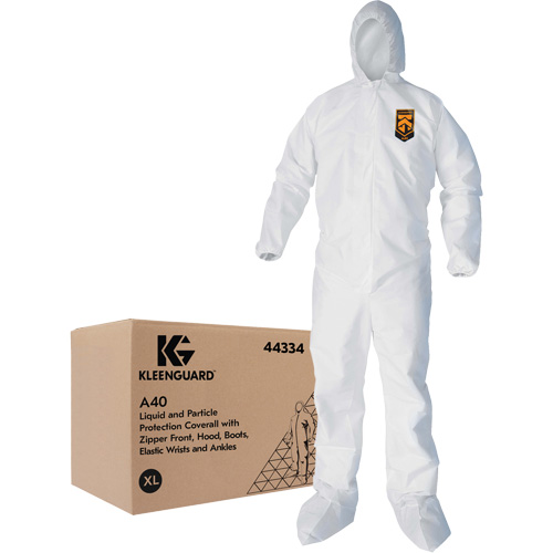 Kleenguard A40 Coveralls, X-Large, White, Microporous - Ansell 44334