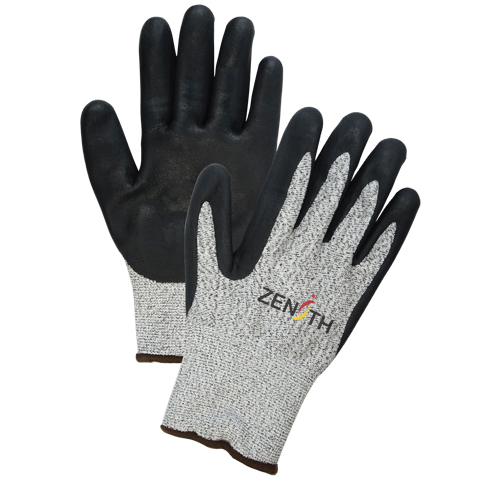 Cold Weather Seamless Stretch Cut-Resistant Gloves, 11/2X-Large, 13 Gauge, Foam Nitrile Coated, ASTM ANSI Level A4 - Zenith Safety Products 