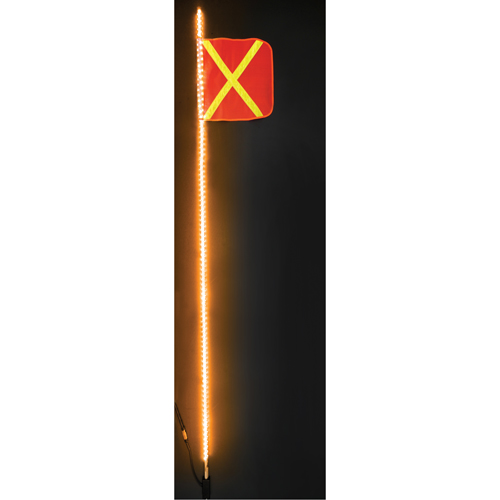 Safety Whip&reg; Heavy-Duty LED Whips, Hitch Mount, 8 High, Orange with Reflective - Driver Industrial Safety SDL08A-XY