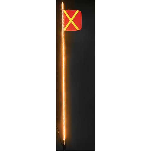 Safety Whip&reg; Heavy-Duty LED Whips, Hitch Mount, 10 High, Orange with Reflective - Driver Industrial Safety SDL10A-XY