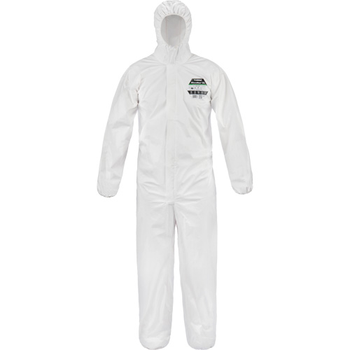 MicroMax&reg; Coveralls, 5X-Large, White, Microporous - Lakeland EMN428-5XL
