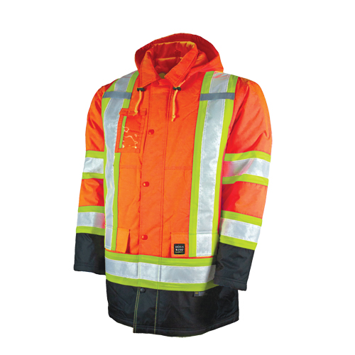 Parka de s&eacute;curit&eacute; doubl&eacute;, Orange haute visibilit&eacute;, Moyen - Tough Duck S17611-FLOR-M