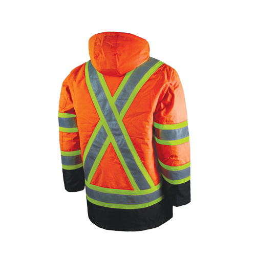 Parka de s&eacute;curit&eacute; doubl&eacute;, Orange haute visibilit&eacute;, Moyen - Tough Duck S17611-FLOR-M