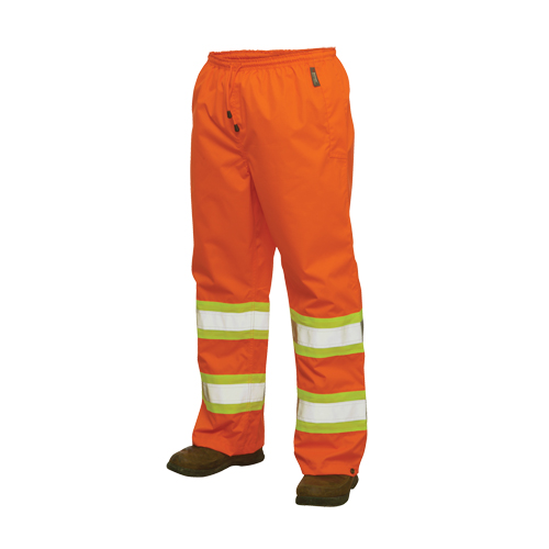 Pantalons imperm&eacute;ables de s&eacute;curit&eacute; 300 deniers, Polyester, 4T-Grand, Orange haute visibilit&eacute; - Tough Duck S37431-FLOR-4XL