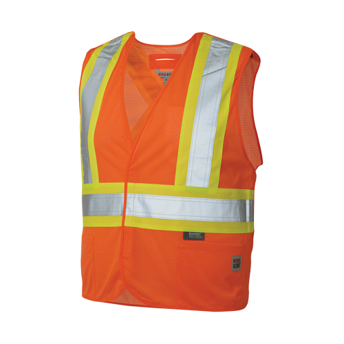 Veste de s&eacute;curit&eacute; d&eacute;tachable en cinq points, Orange haute visibilit&eacute;, Moyen/Petit, Polyester - Tough Duck S9I011-FLOR-M