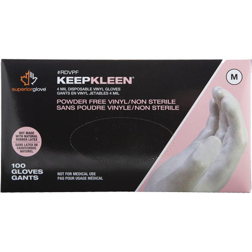Disposable Gloves, Small, Vinyl, 4-mil, Powder-Free, White - Superior Glove Works Ltd. RDVPF-S
