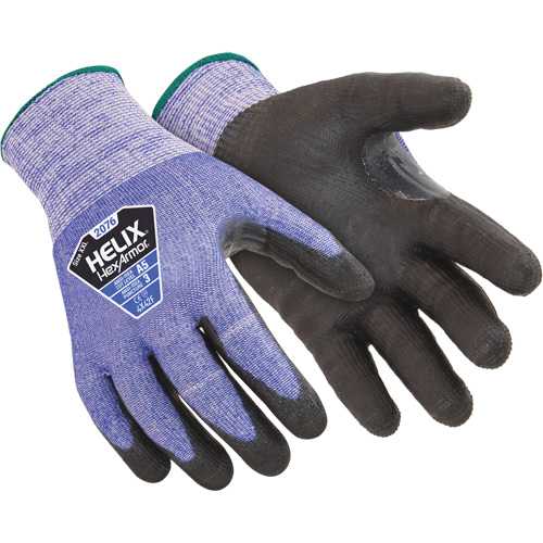 Helix 2076 Coated Gloves, 9/Large, 13 Gauge, Polyurethane Coated, ANSI/ISEA 105 Level 5 - Hexarmor 2076-L (9)