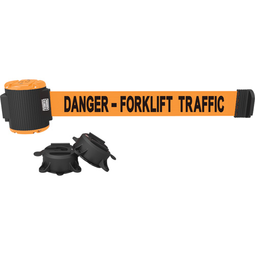 Barri&egrave;re &agrave; fixation murale, Plastique, Fixation magn&eacute;tique, 30', Ruban Orange - Banner Stakes MH5013