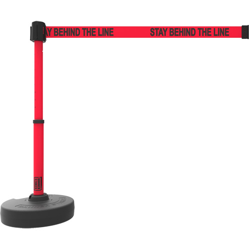 Ensemble de montants pour barri&egrave;re PLUS, Plastique, 42" h, Ruban Rouge, Longueur du ruban 15' - Banner Stakes PL4095