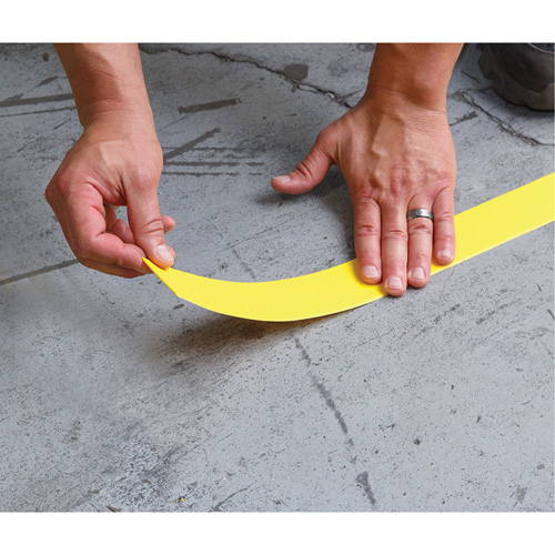 Tough-Mark Heavy-Duty Floor Marking, Rectangle, 48" L x 3" W, Yellow, Polyethylene - Accuform NMC PTP222