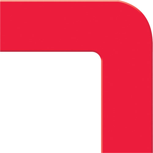 Tough-Mark Heavy-Duty Floor Marking, L, 6" L x 6" W, Red, Polyethylene - Accuform NMC PTP206RD