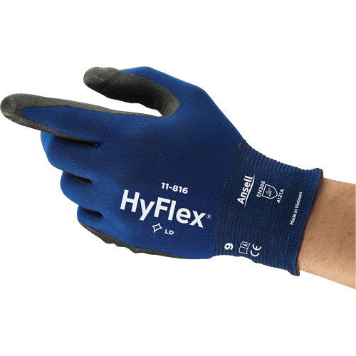 Gants HyFlex 11-816, 7, R&ecirc;vetement Mousse de nitrile, Calibre 18, Enveloppe en Nylon/Spandex - Ansell 11816070