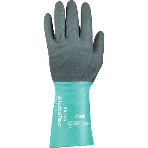 Gants r&eacute;sistants aux produits chimiques 58-128 AlphaTec, Taille 10, 13" lo, Nitrile, Doublure en Nylon, 7 mils - Ansell 58128100