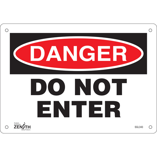 "Do Not Enter" Sign, 7" x 10", Aluminum, English - Zenith Safety Products 