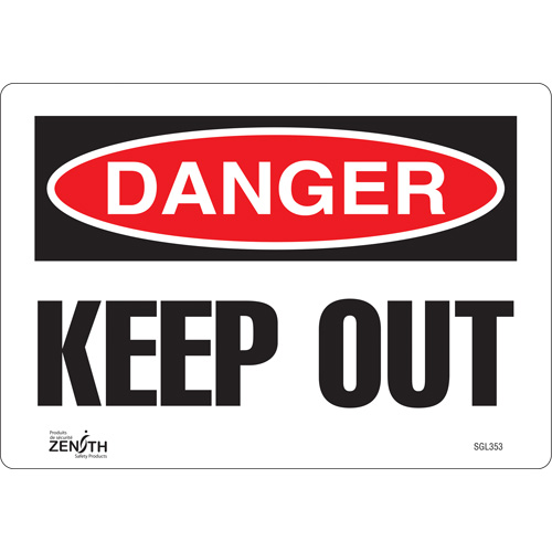 Enseigne Keep Out, 7" x 10", Vinyle, Anglais - Produits de sécurité Zenith 