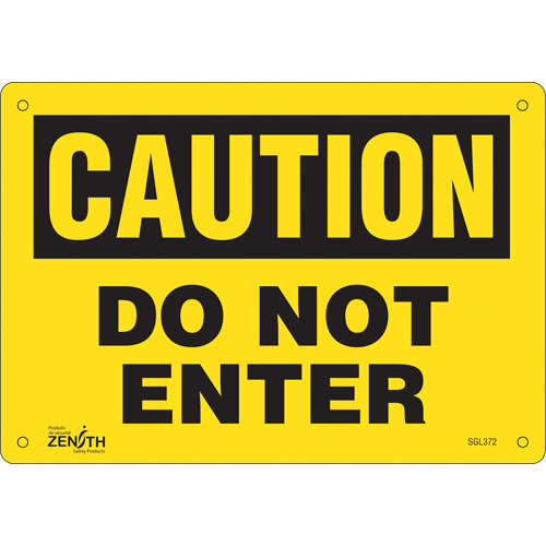 Enseigne Do Not Enter, 7" x 10", Plastique, Anglais - Produits de sécurité Zenith 