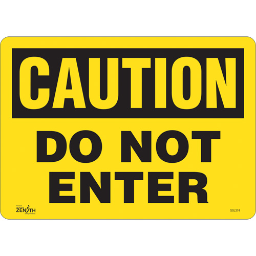 Enseigne Do Not Enter, 10" x 14", Vinyle, Anglais - Produits de sécurité Zenith 