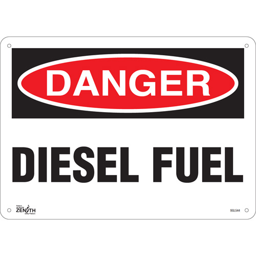 "Diesel Fuel" Sign, 10" x 14", Aluminum, English - Zenith Safety Products 