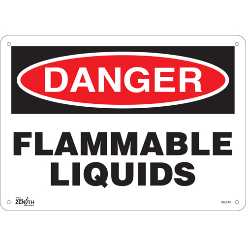 Enseigne Flammable Liquids, 10" x 14", Plastique, Anglais - Produits de sécurité Zenith 