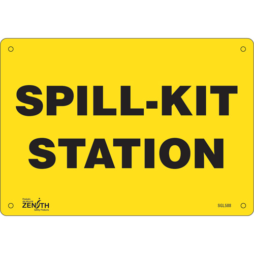 "Spill Kit Station" Sign, 7" x 10", Plastic, English - Zenith Safety Products 