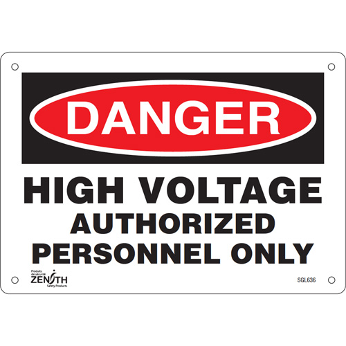 Enseigne Authorized Personnel Only, 7" x 10", Plastique, Anglais - Produits de sécurité Zenith 