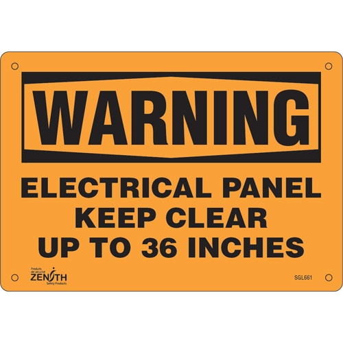 "Electrical Panel" Sign, 7" x 10", Aluminum, English - Zenith Safety Products 