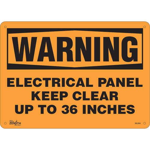 "Electrical Panel" Sign, 10" x 14", Aluminum, English - Zenith Safety Products 