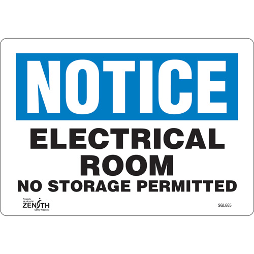 Enseigne Electrical Room, 7" x 10", Vinyle, Anglais - Produits de sécurité Zenith 