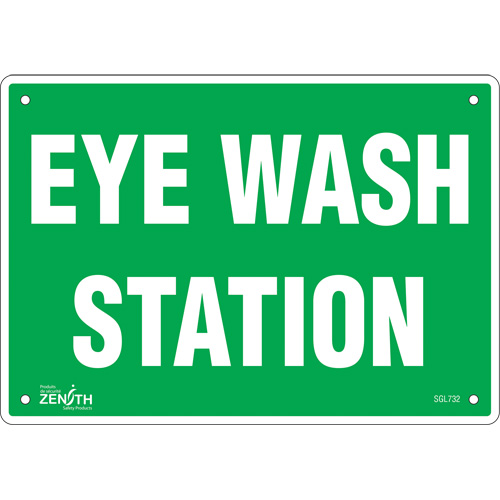 Enseigne Eye Wash Station, 7" x 10", Plastique, Anglais - Produits de sécurité Zenith 