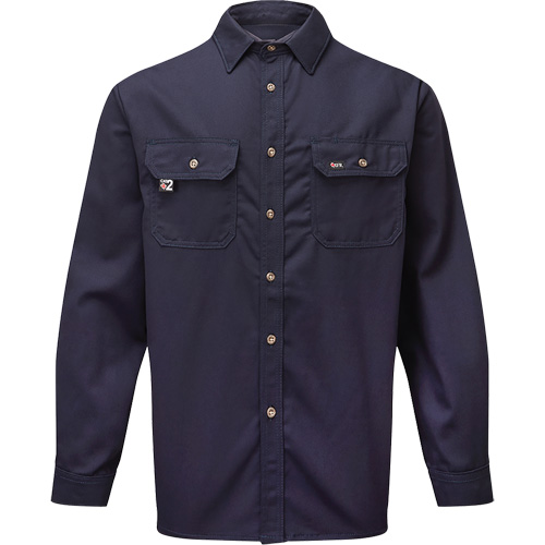 UltraSoft&reg; 7 oz. Deluxe Work Shirt, Medium (Tall), Navy Blue - IFR Workwear UPN650-MT