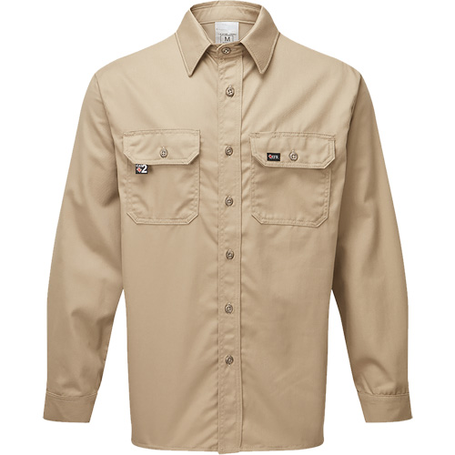 UltraSoft&reg; 7 oz. Deluxe Work Shirt, Small, Khaki - IFR Workwear UPK650-S