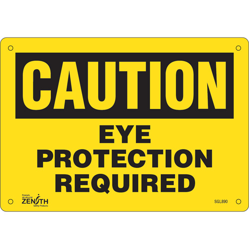 Enseigne Eye Protection Required, 7" x 10", Plastique, Anglais - Produits de sécurité Zenith 