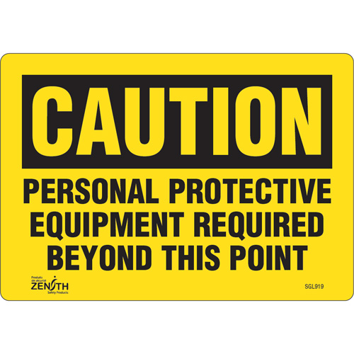 "Personal Protective Equipment Required" Sign, 7" x 10", Vinyl, English - Zenith Safety Products 