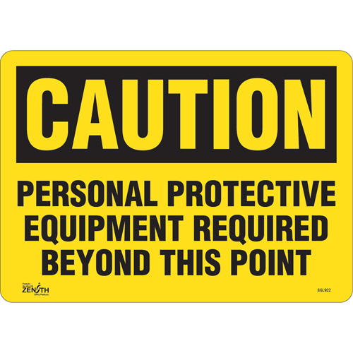 Enseigne Personal Protective Equipment Required, 10" x 14", Vinyle, Anglais - Produits de sécurité Zenith 