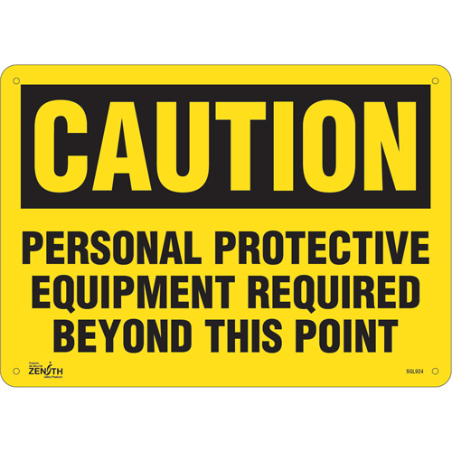 Enseigne Personal Protective Equipment Required, 10" x 14", Aluminium, Anglais - Produits de sécurité Zenith 