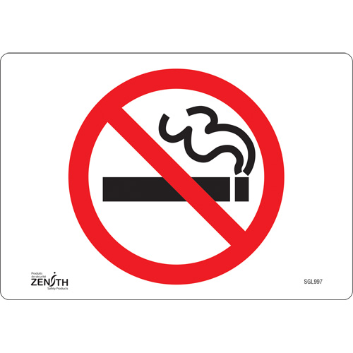 Enseigne No Smoking, 7" x 10", Vinyle, Pictogramme - Produits de sécurité Zenith 
