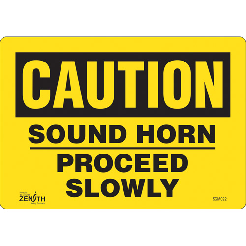 "Proceed Slowly" Sign, 7" x 10", Vinyl, English - Zenith Safety Products 