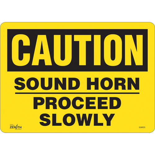 Enseigne Proceed Slowly, 10" x 14", Vinyle, Anglais - Produits de sécurité Zenith 