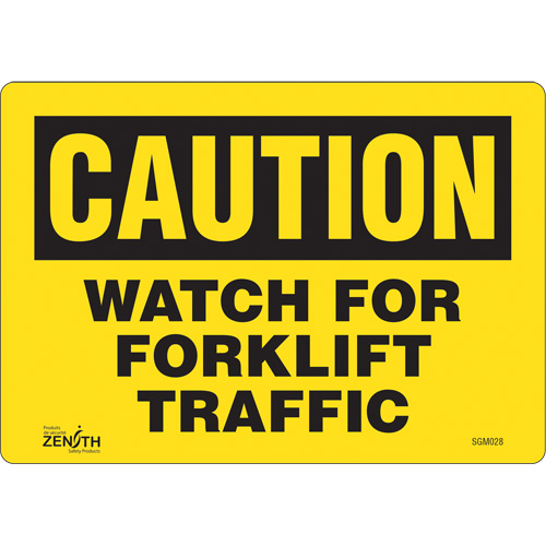 Enseigne Watch For Forklift, 7" x 10", Vinyle, Anglais - Produits de sécurité Zenith 