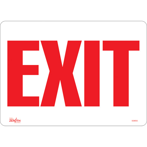 "Exit" Sign, 10" x 14", Vinyl, English - Zenith Safety Products 